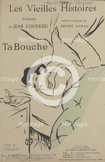 Ta bouche, 1893. Creator: Toulouse-Lautrec, Henri, de (1864-1901).