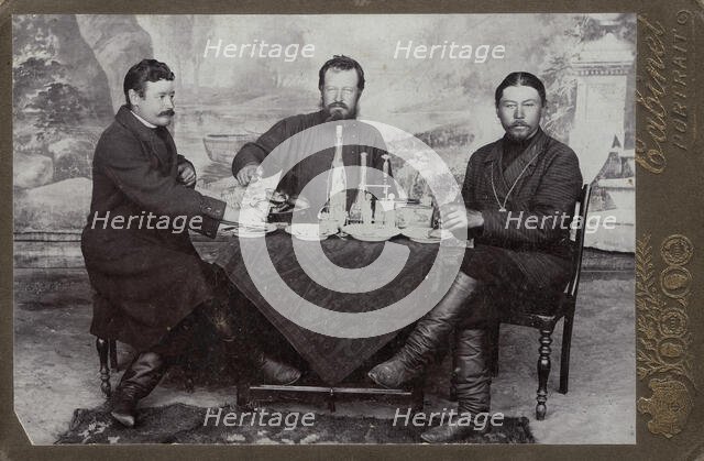 Korzhenevsky Yan Iosifovich, merchant Susoev and headman Kozlov, 1912-1913. Creator: Abramov.