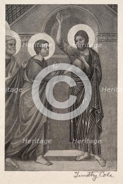Old Italian Masters: The Incredulity of St. Thomas, 1888-1892. Creator: Timothy Cole (American, 1852-1931).