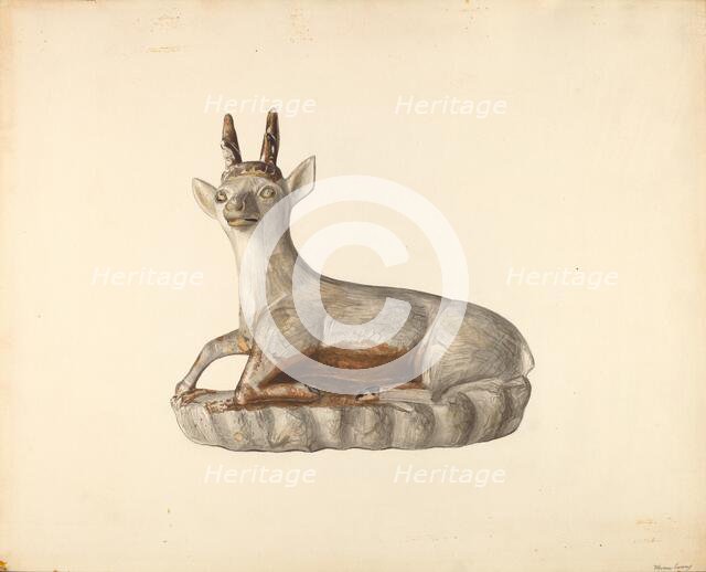 Deer Figurine, c. 1938. Creator: Mina Lowry.