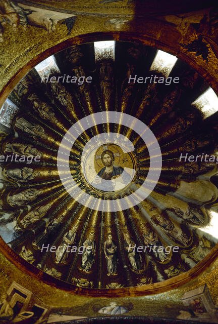 Mosaic, south dome of the inner narthex, Church of the Holy Saviour, Chora, Istanbul, Turkey, 1998. Creator: LTL.