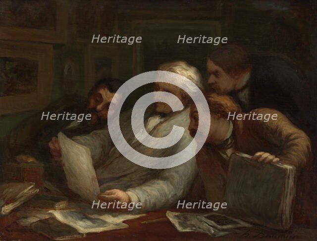 The Print Collectors, c1860-63. Creator: Honore Daumier.