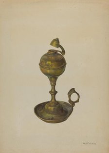 Brass Lamp, c. 1939. Creator: William O. Fletcher.