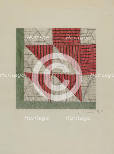 Patchwork Quilt, 1935/1942. Creator: Elgin Moncure Styll.