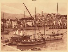 'The harbour and old town, Menton', 1930. Creator: Unknown.