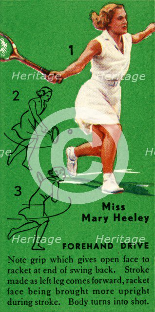 'Miss Mary Heeley - Forehand Drive', c1935. Creator: Unknown.