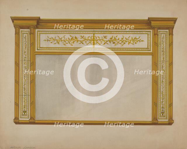 Mantel Looking Glass, c. 1937. Creator: Arthur Johnson.
