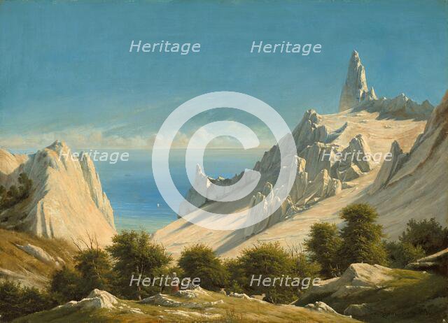 View of Sommerspiret, the Cliffs of Møn, 1846. Creator: Georg Emil Libert.