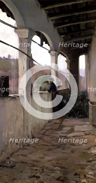  'Winter rain' oil by Santiago Rusiñol.