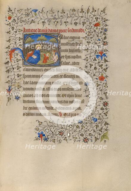 Initial S: The Virgin and Child in an Enclosed Garden; Book of Hours, about 1420. Creator: Unknown.