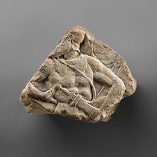 Fragment of an Archaistic Relief with a Warrior, late 1st century B.C. Creator: Unknown.