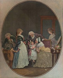 'Les Bouquets, Ou La Fete De La Grand'Maman', 1788, (1913). Artist: Philibert Louis Debucourt.