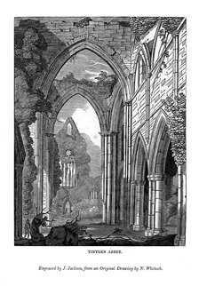 Tintern Abbey, 1843. Artist: J Jackson