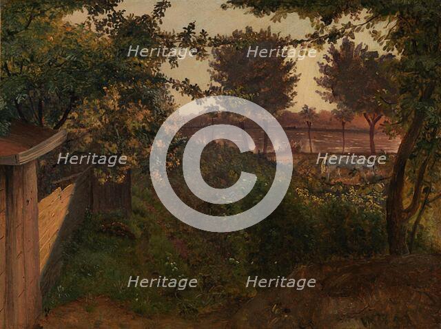 Behind the artist's garden on Farimagsvej near Saint George's Lake (Sankt Jørgens Sø), 1852. Creator: Vilhelm Kyhn.