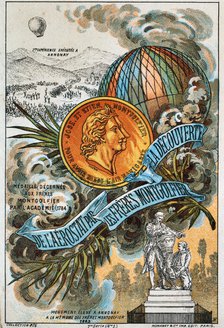 The Montgolfier brothers, French ballooning pioneers, (1890s).  Artist: Anon