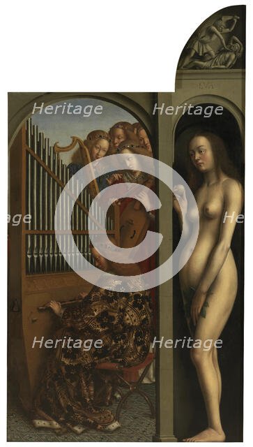 Music-making Angels and Eve, c1430s. Creator: Jan van Eyck.
