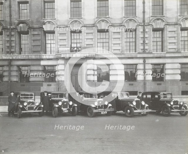 Official London County Council cars and chauffeurs, County Hall, London, 1935. Artist: Unknown.