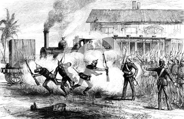 The Dispute with Portugal: seizure of the Delagoa Bay Railway by the Portuguese, June 29, 1889. Creator: Unknown.