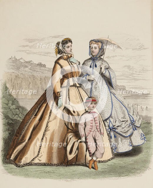 Fashion plate - Journal des Demoiselles VII, 1865. Creator: Gilquin fils.
