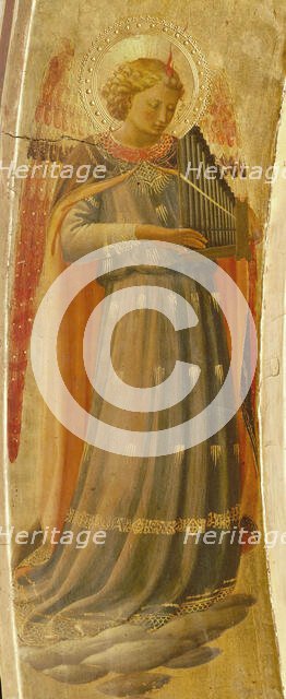 Angel making music (From the Tabernacle of the Linaioli), ca. 1433. Creator: Angelico, Fra Giovanni, da Fiesole (ca. 1400-1455).