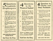 'Advertisements Which Helped To Raise Kitchener's Army', 1914-1918, (1919). Creator: Unknown.