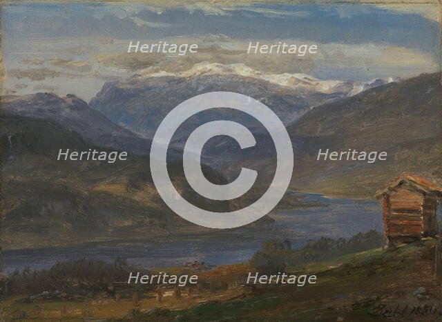 View of Hjelle in Valdres, 1850. Creator: Johan Christian Dahl.