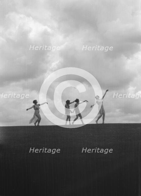 Elizabeth Duncan dancers and children, 1928 Creator: Arnold Genthe.