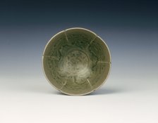 Yaozhou celadon six-lobed bowl, early Jin dynasty, second quarter of 12th century. Artist: Unknown