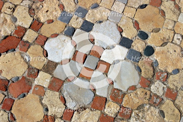 Mosaic pavement, Basilica of Ayios Philion, Dipkarpaz (Rizokarpaso), North Cyprus.