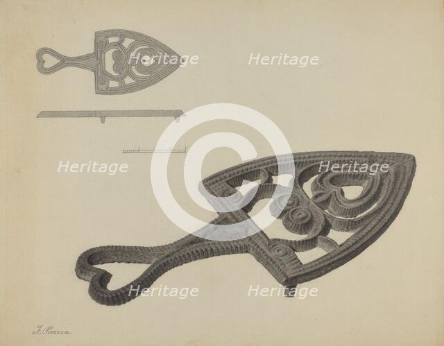 Flat-iron Holder, c. 1938. Creator: Filippo Porreca.