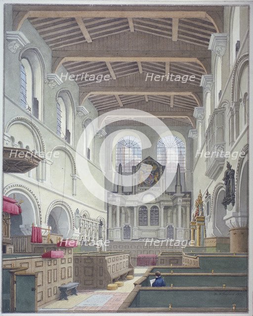Interior view of the Church of St Bartholomew-the-Great, Smithfield, City of London, 1821.           Artist: Thomas Hosmer Shepherd