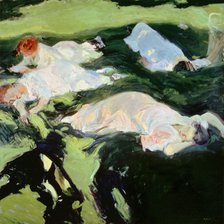  'The Siesta', oil, 1912, by Joaquin Sorolla.