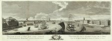 View of the Neva Downstream between the Winter Palace and the Academy of Sciences (Book to the 50th anniversary of St Petersburg, 1753. Artist: Kachalov, Grigory Anikeevich (1711-1759)