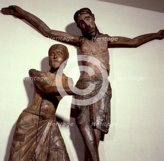 Descent of Santa Maria de Taüll, Alta Ribagorza, 12th century carving.