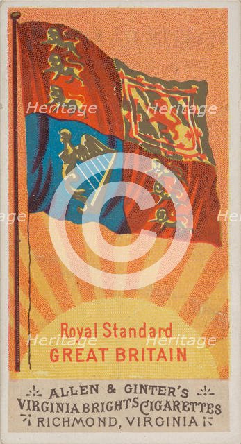 Royal Standard, Great Britain, from Flags of All Nations, Series 1 (N9) for Allen & Ginter..., 1887. Creator: Allen & Ginter.
