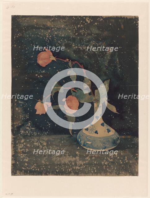 Three roses in an oriental vase, 1894. Creator: Theodorus Willem Nieuwenhuis.