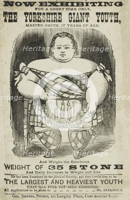 Master Smith, The Yorkshire Giant Youth, at the Agricultural Hall in Islington, 1873.  Creator: Unknown.