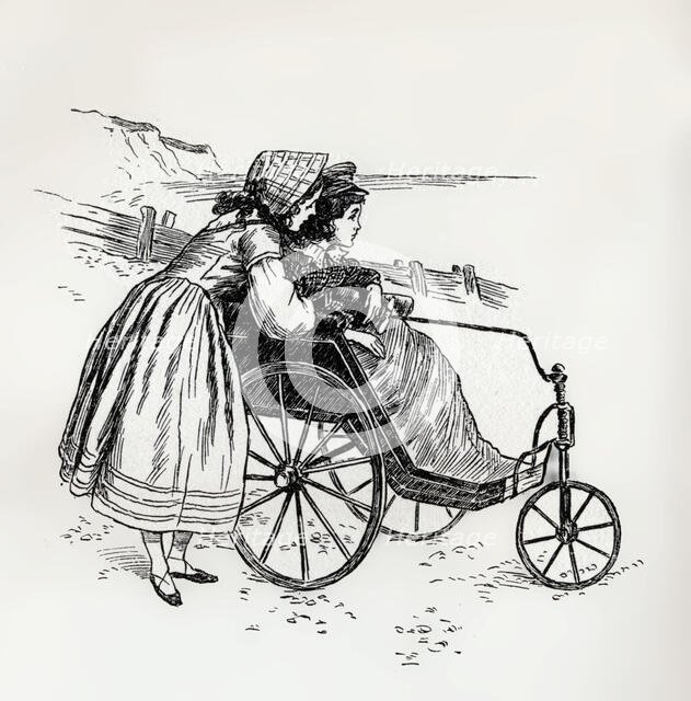 Little Paul and his sister Florence at Brighton, c1900. Creator: Harold Copping.