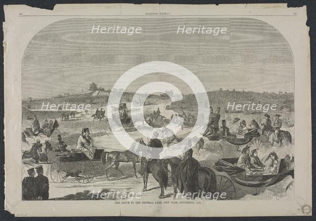 The Drive in Central Park, New York, September, 1860, 1860. Creator: Winslow Homer (American, 1836-1910).