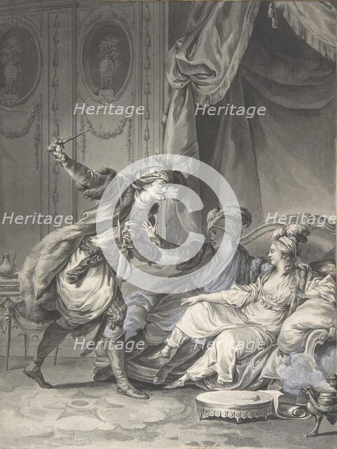 Comme ils en étaient là, arrive l'oncle, ca. 1778. Creator: Jean-Michel Moreau.