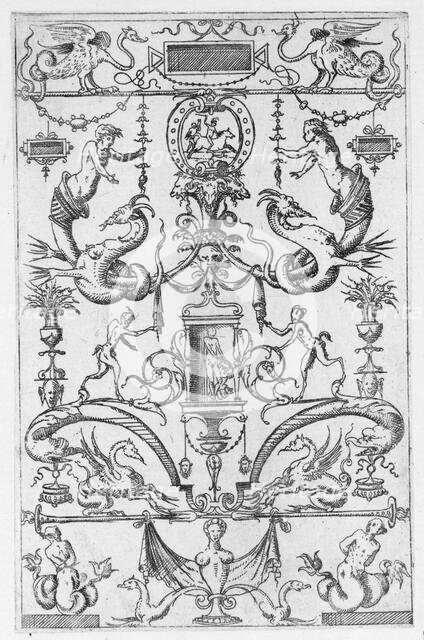 Grotesque Panel, 1550., 1550. Creator: Jacques Androuet Du Cerceau.