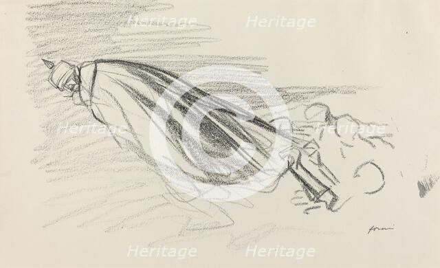 Ceux de la première heure. "Sire! où en somme-nous de "la guerre fraîche..."? ...", c. 1914/1919. Creator: Jean Louis Forain.