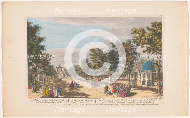 View of an Avenue with a Triumphal Arch in Vauxhall Gardens in London, 1751. Creator: John Miller.