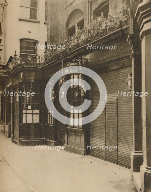 'Olde Dr. Butler's Head, Established in Mason's Avenue in 1616', c1935. Creator: Unknown.