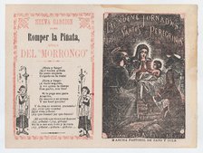 Cover for 'Las Nueve Jornadas de los Santos Peregrinos', Holy Family in the mange..., ca. 1890-1910. Creator: José Guadalupe Posada.