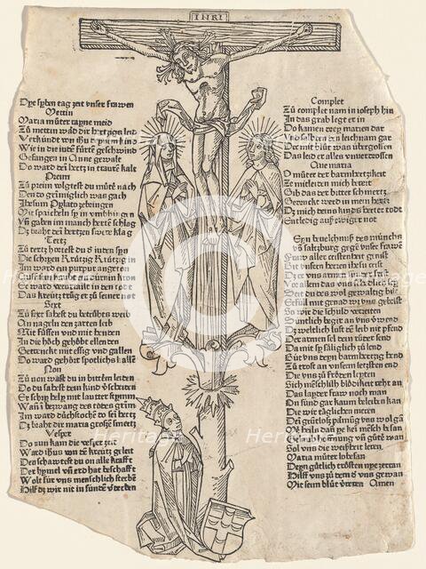 Christ on the Cross with Pope Pius II, c. 1475. Creator: Unknown.