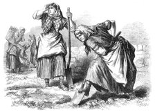 Sketches from Ireland: women at field-work in Roscommon, 1870. Creator: Unknown.