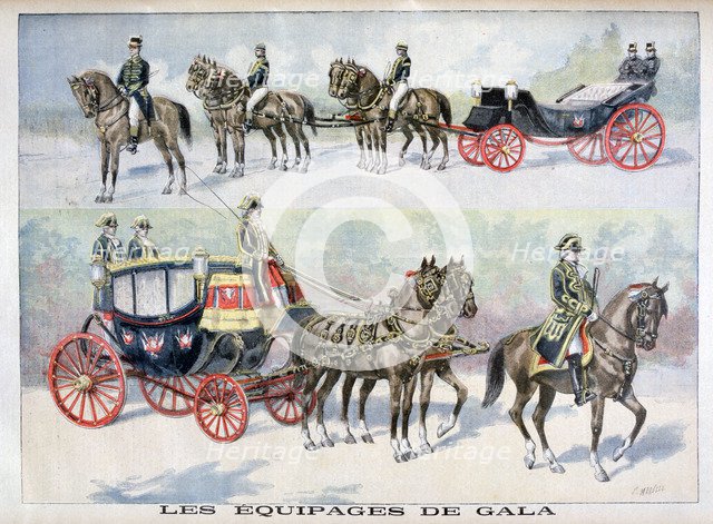 Types of gala coachs, 1896. Creator: F Meaulle.