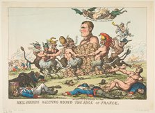 Hell Hounds Rallying Round the Idol of France, April 8, 1815. Creator: Thomas Rowlandson.