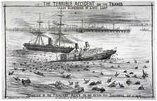 Sinking of the 'Princess Alice' on the River Thames, 1878. Artist: Anon